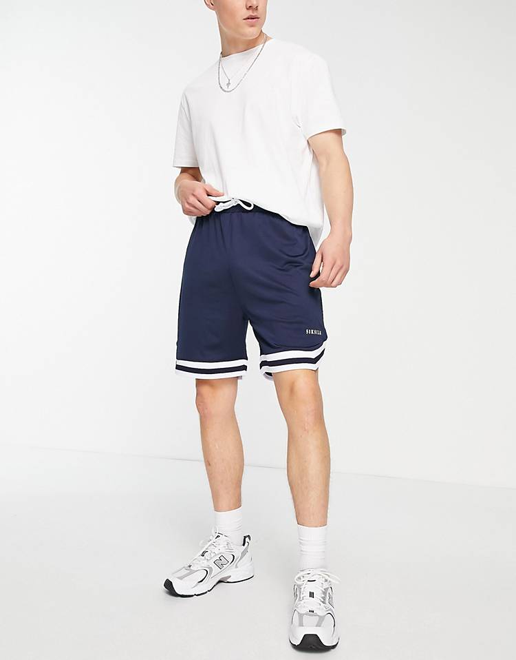 SikSilk division basketball shorts in navy